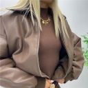 giubbotto effetto pelle bomber